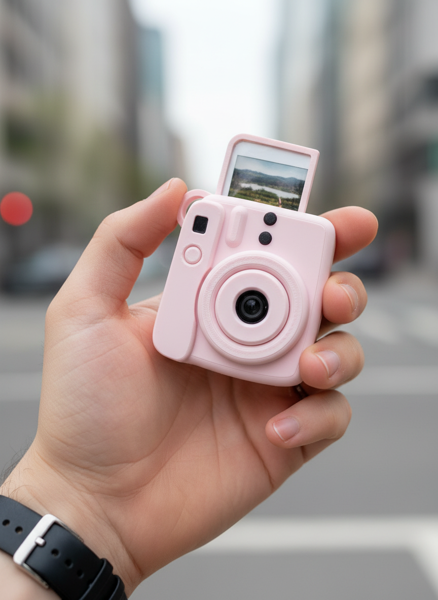 Llavero polaroid rosa